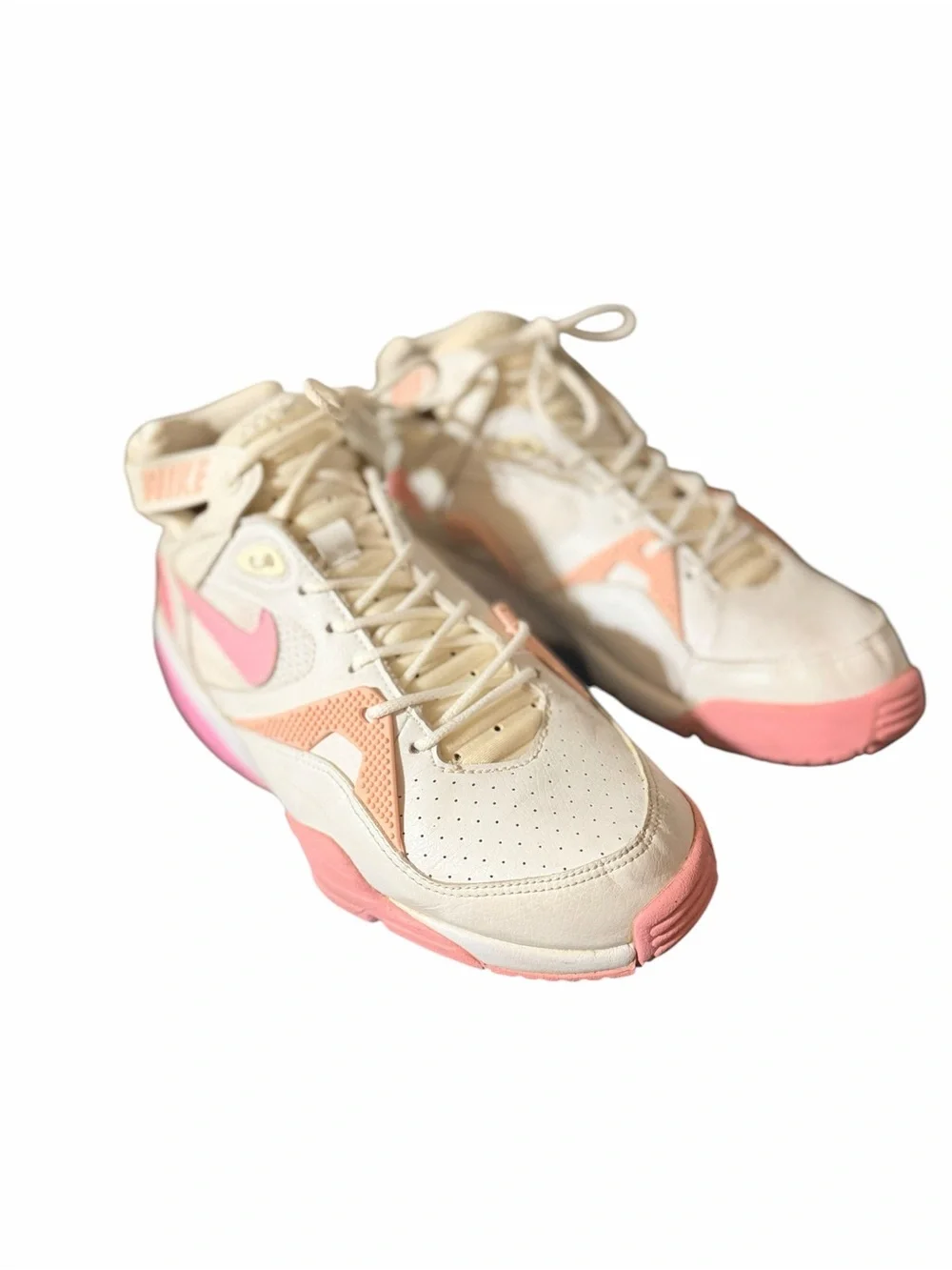 Vintage 2005 Nike Air Womens 11 White Pink High Top Y2K Sneakers